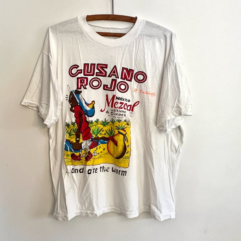 Vintage 80s/90s Cusano Rojo Mezcal P. Vallarta Mexico Graphic T-Shirt